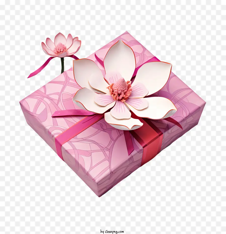 Caja De Regalo Rosa，Flor PNG