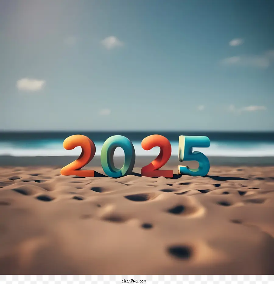 2025 Feliz Año Nuevo，2025 Word Art PNG