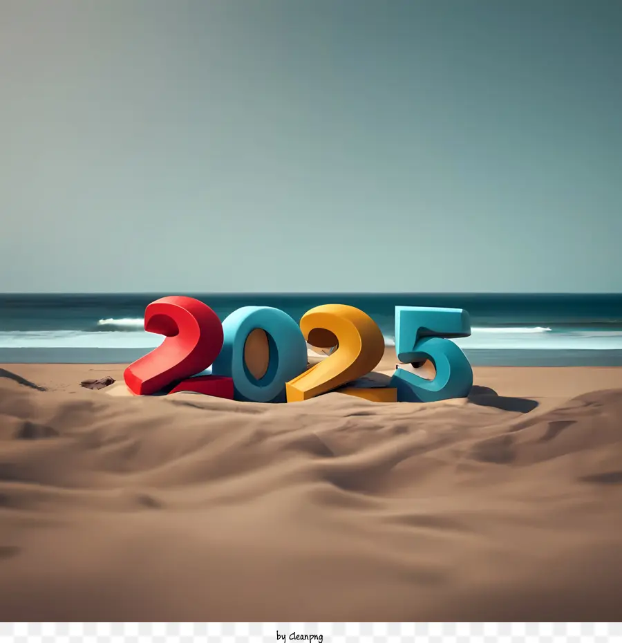 2025 Feliz Año Nuevo，2025 Word Art PNG