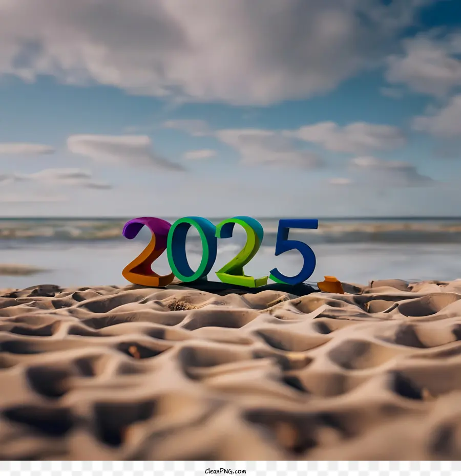 2025 Feliz Año Nuevo，2025 Word Art PNG