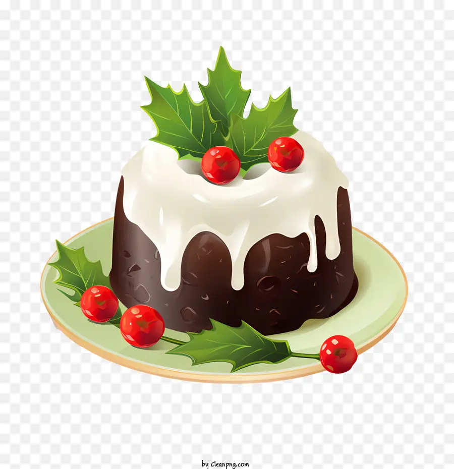 Pudin De Navidad，Acebo PNG