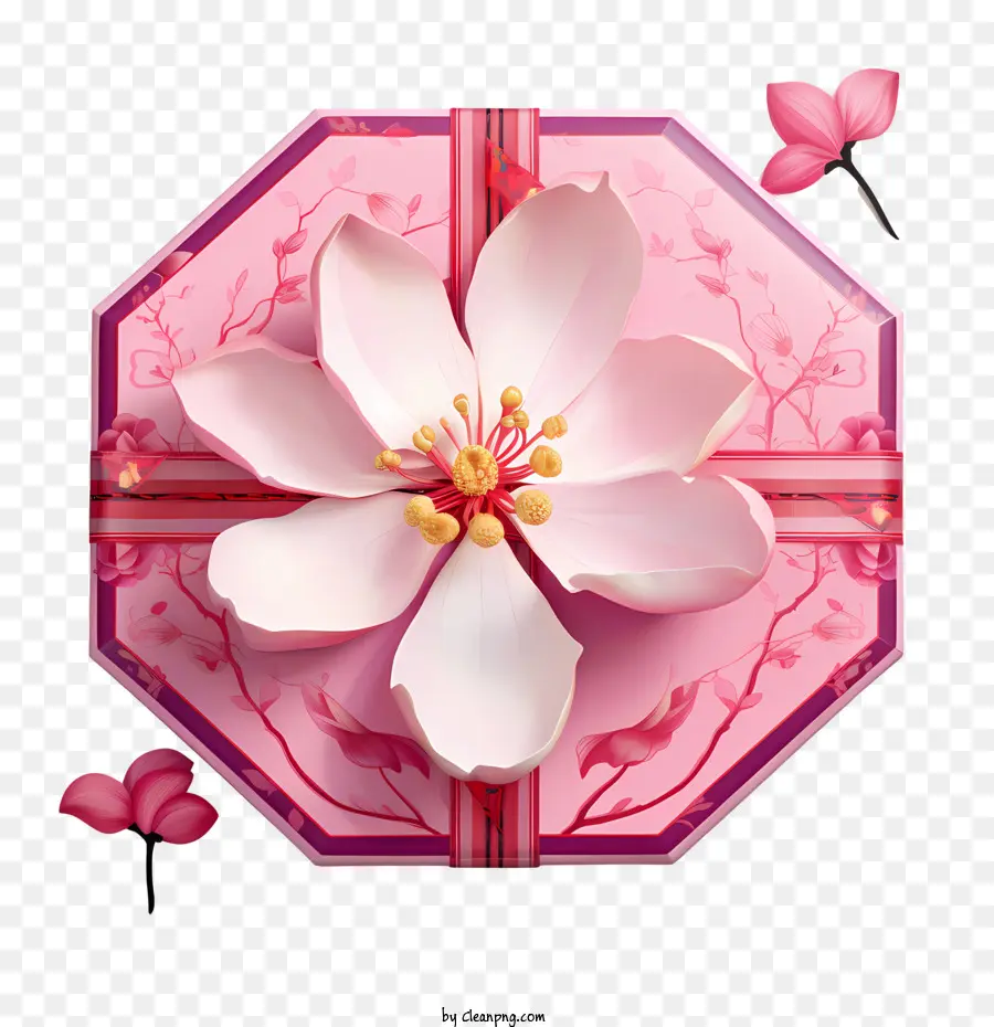 Caja De Regalo Rosa，Flor Rosa PNG