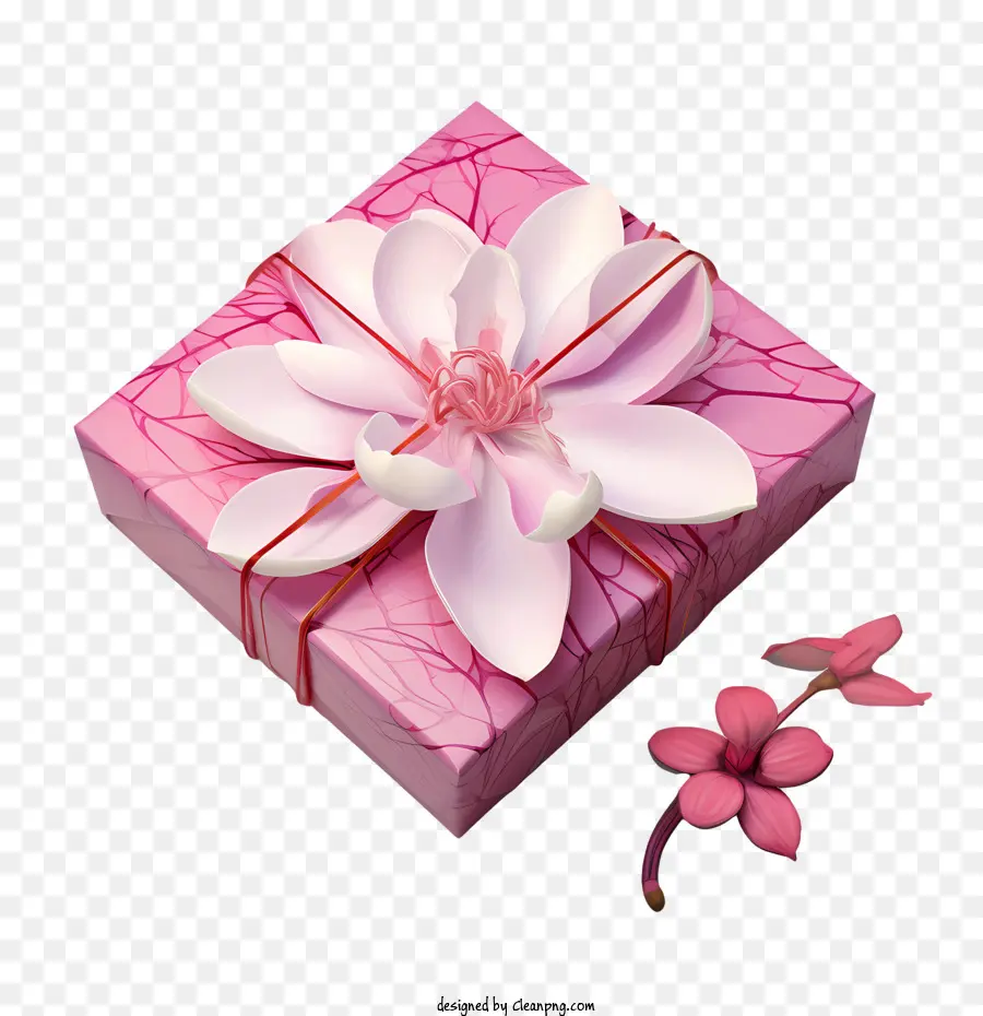 Caja De Regalo Rosa，Flor PNG