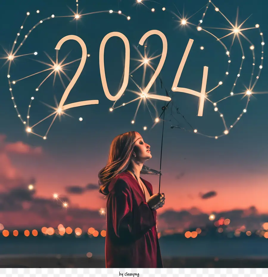 2024 Feliz Año Nuevo，Chica PNG