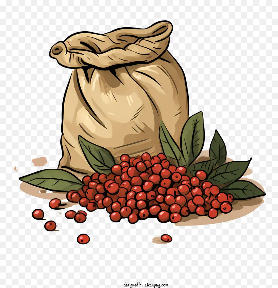 Bolsa De Granos De Café，Frutos Rojos PNG