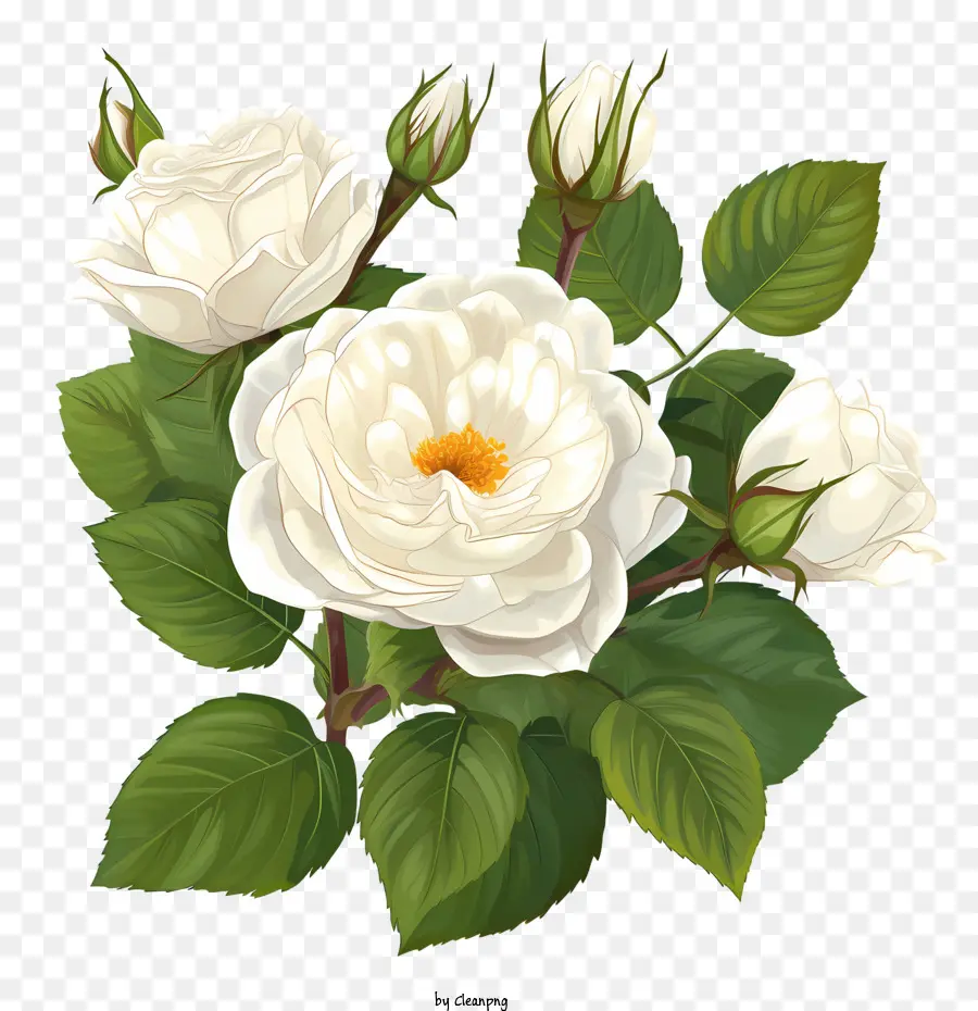 Flor De Rosa Blanca，Flor PNG
