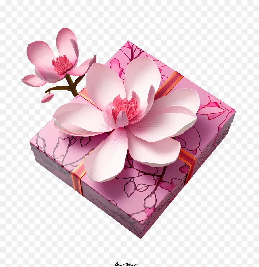 Rosa Caja De Regalo，Regalo PNG