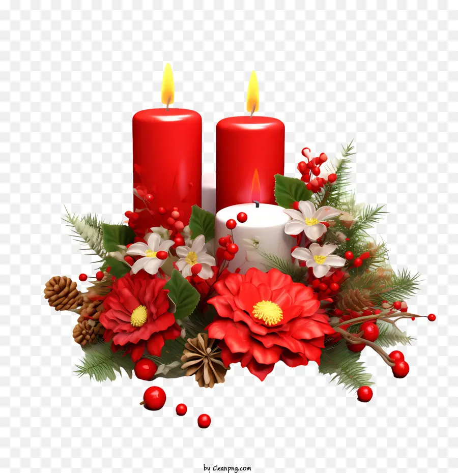 Vela Navideña，Velas Rojas PNG