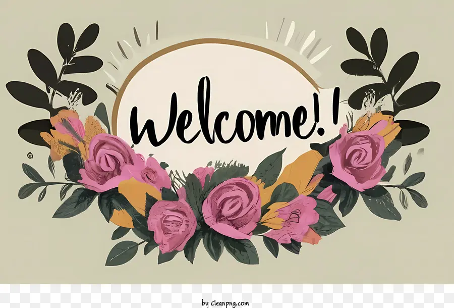 Bienvenido，Floral PNG