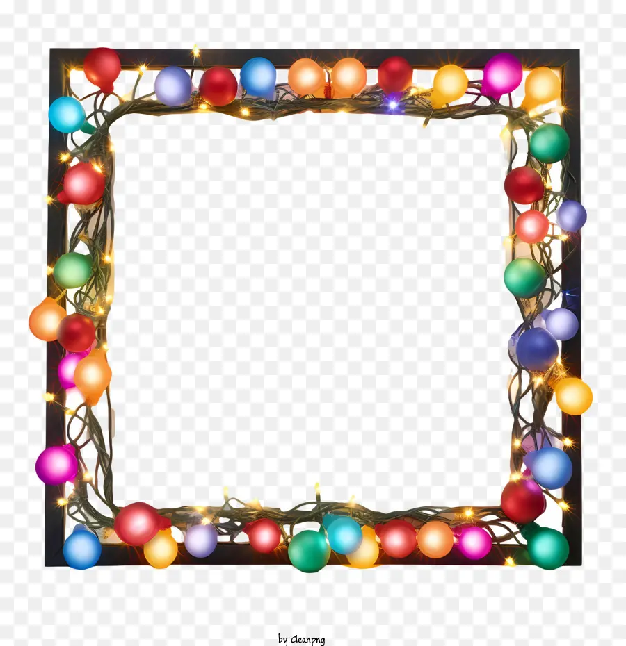 Luces De Navidad，Marco Colorido PNG