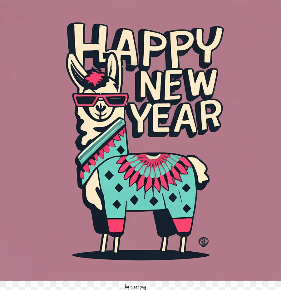 Feliz Año Nuevo，Llama PNG