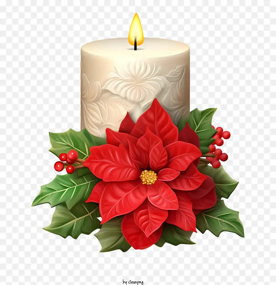 Vela Navideña，Vela Con Nochebuena PNG