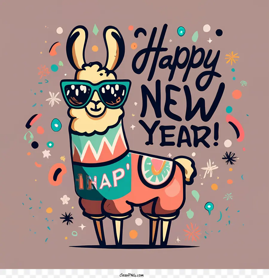 Feliz Año Nuevo，Llama PNG