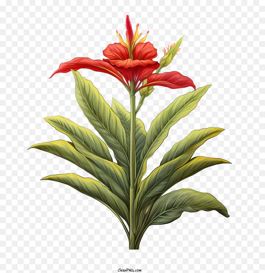 Canna Indica，Flor Roja PNG