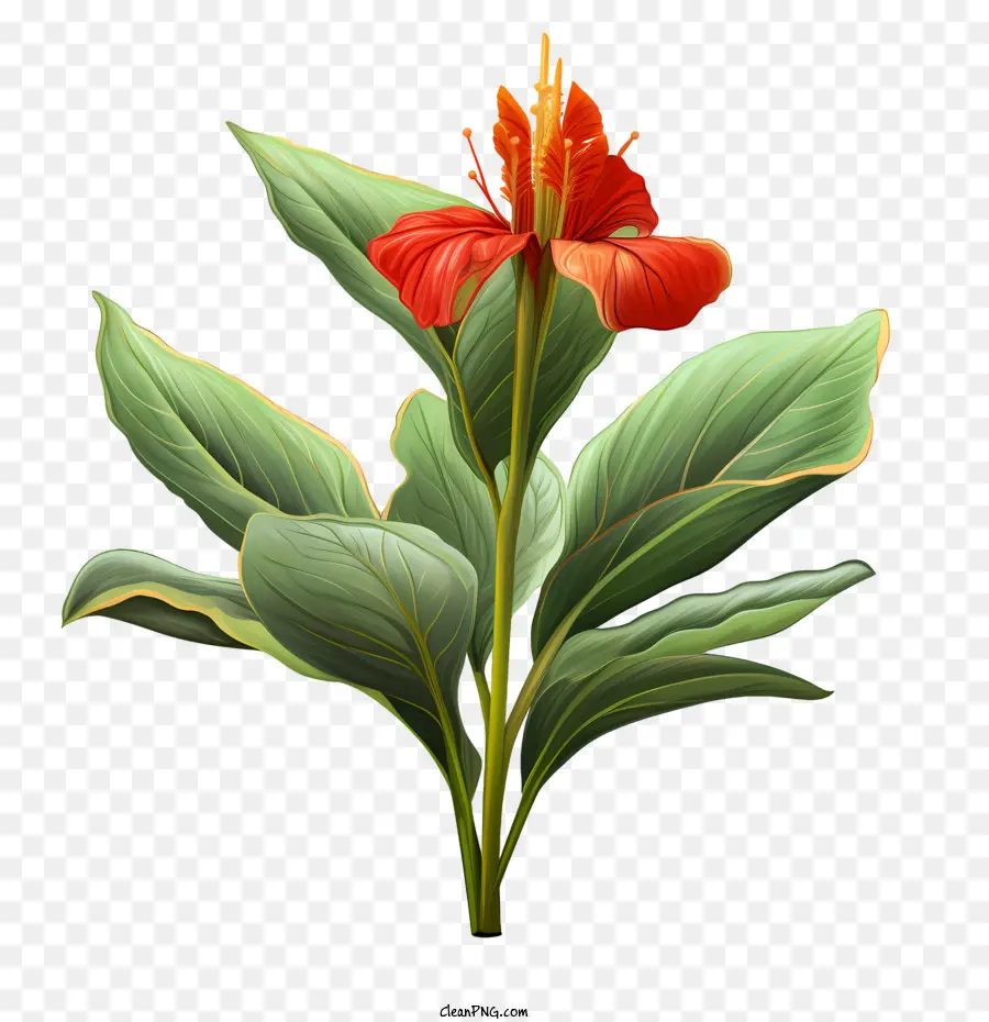 Canna Indica，Flor Roja PNG