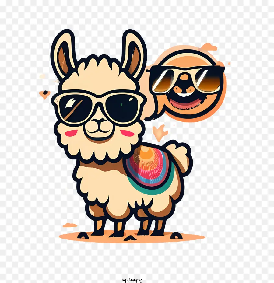 Llama，Llama Con Gafas De Sol PNG