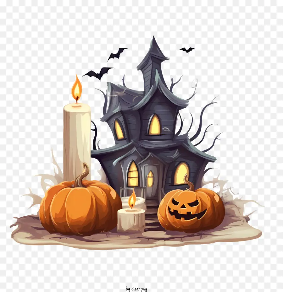 Casa Embrujada De Halloween，Pastel De Halloween PNG