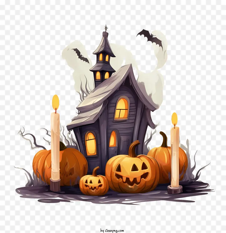 Casa Embrujada De Halloween，Pastel De Halloween PNG