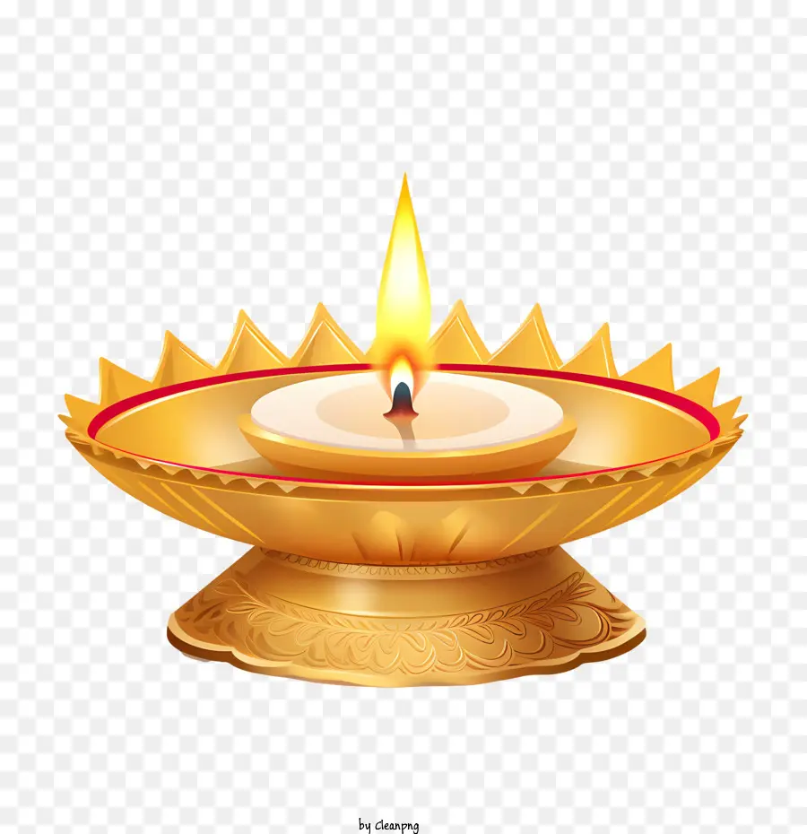 Deepavali，Diya Dorada PNG