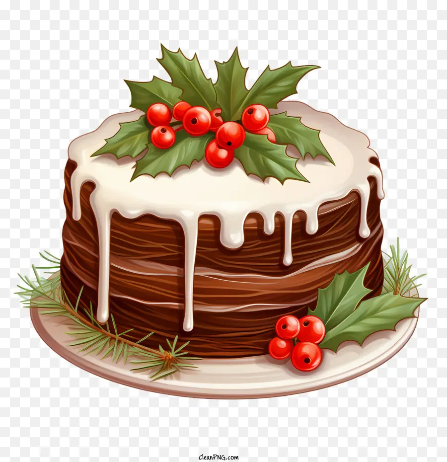 Pastel De Navidad，Acebo PNG