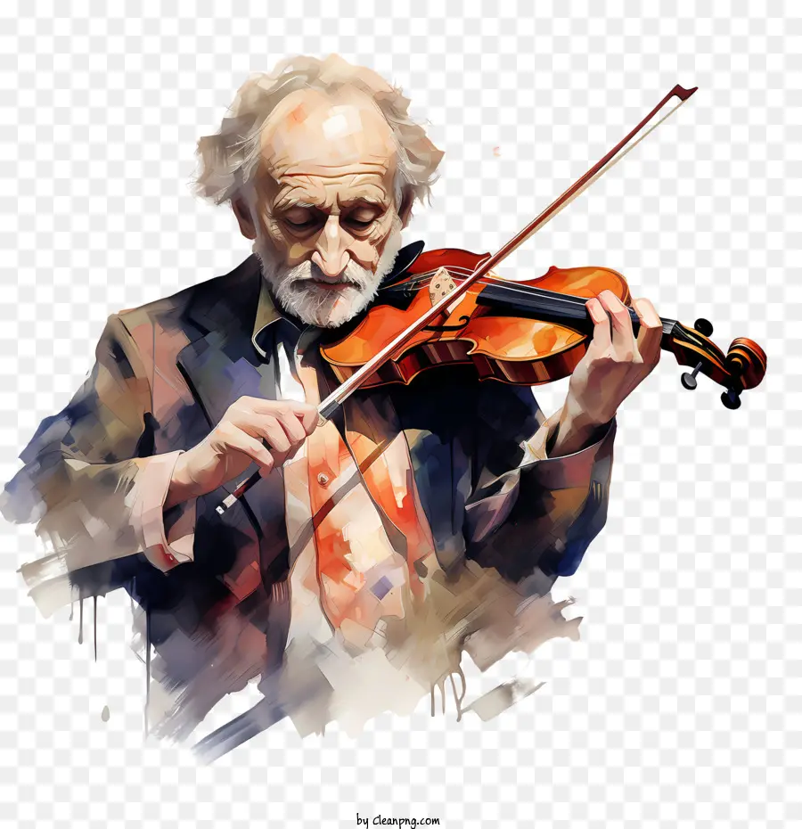 Dia Del Violin，Viejo Con Violín PNG