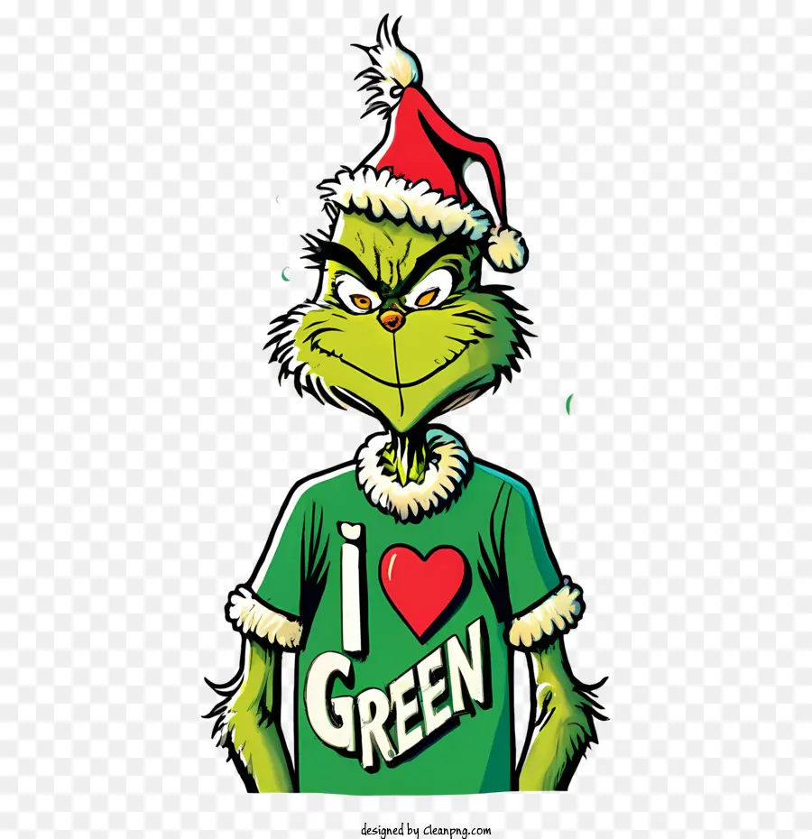 Grinch De Navidad，Amo El Verde PNG