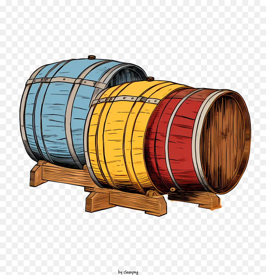 Barril De Cerveza，Barriles Coloridos PNG