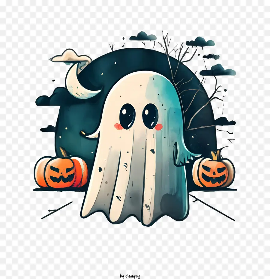 Fantasma De Halloween，Lindo Fantasma PNG