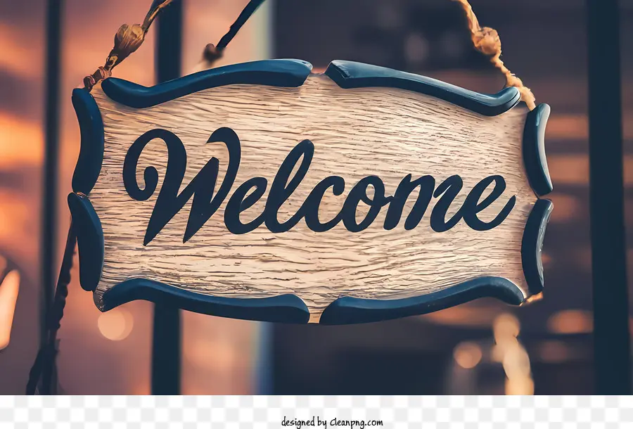 Bienvenido，Wooden Sign PNG