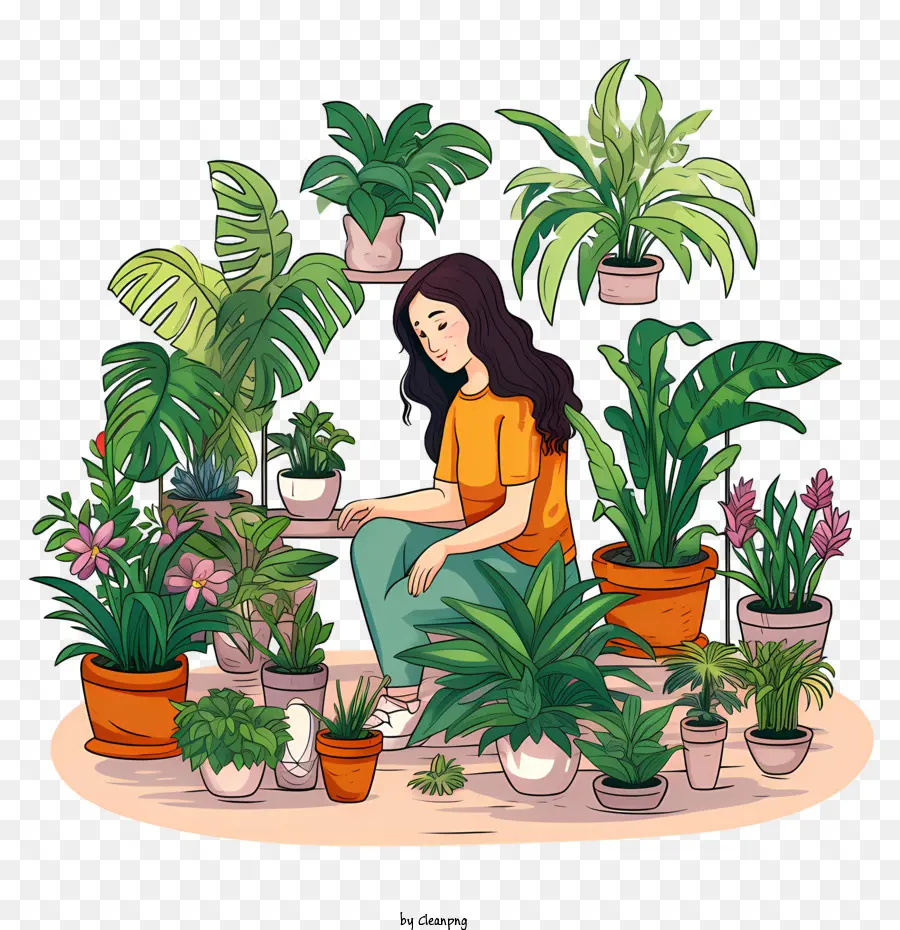 Día De Apreciación De La Planta De Interior，Mujer PNG