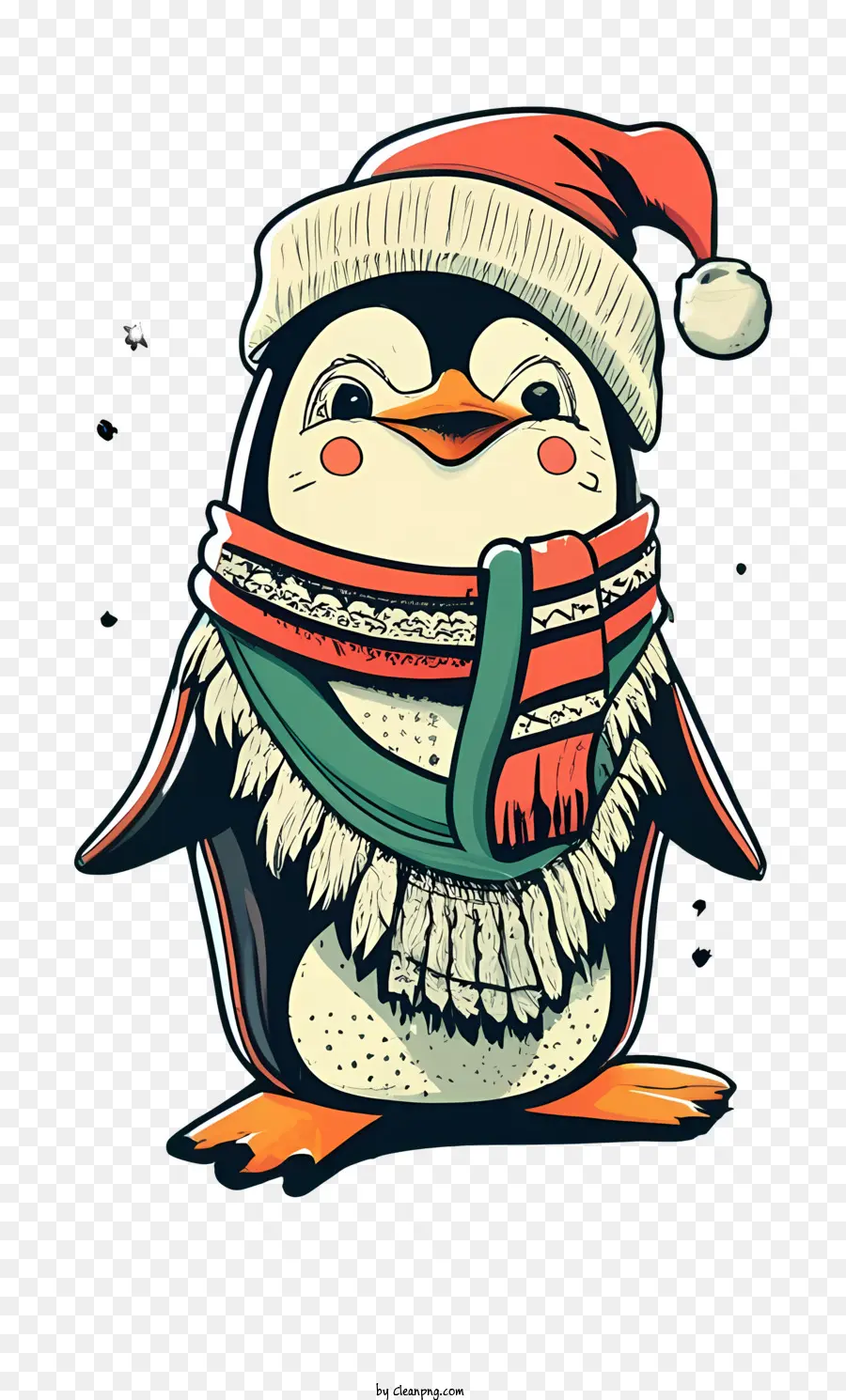 Lindo Pingüino，Pingüino Con Gorro De Papá Noel PNG