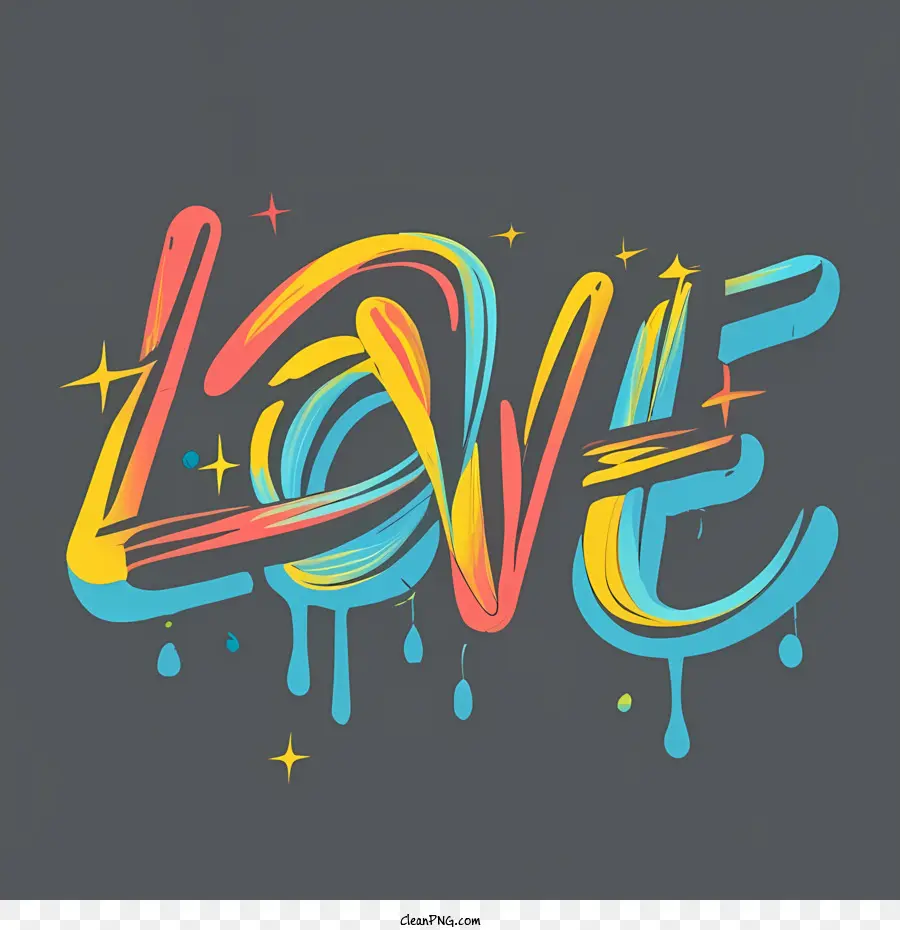 Amor Palabra Arte，Colorido PNG