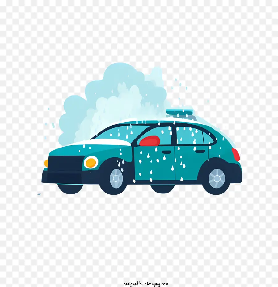 Lavado De Autos，Coche Azul PNG