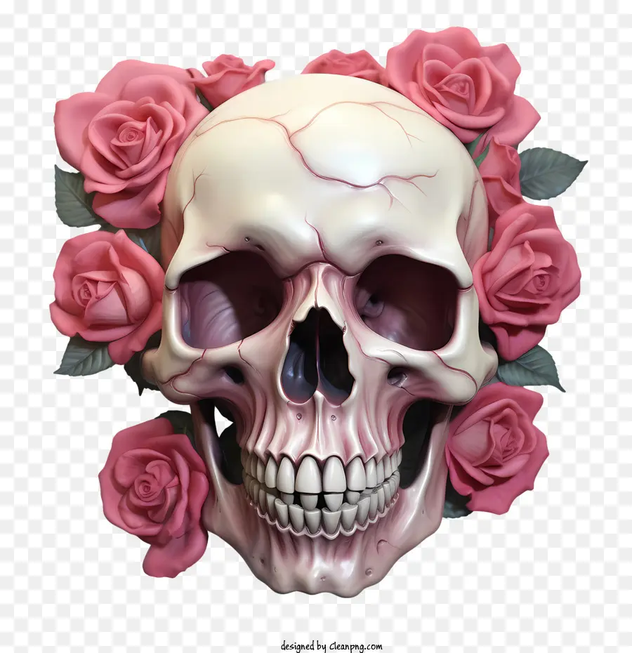 Rosa Calavera，Calavera Con Rosas PNG