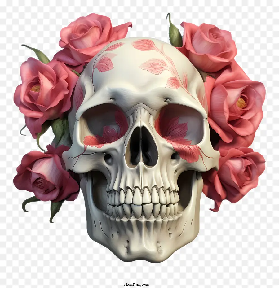 Rosa Calavera，Calavera Con Rosas PNG