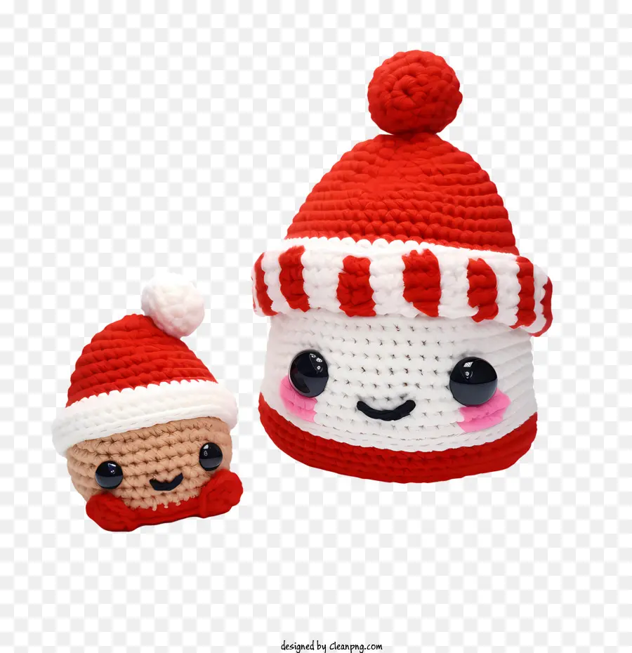 Muñeca Navideña，Gorro Y Juguete De Ganchillo PNG