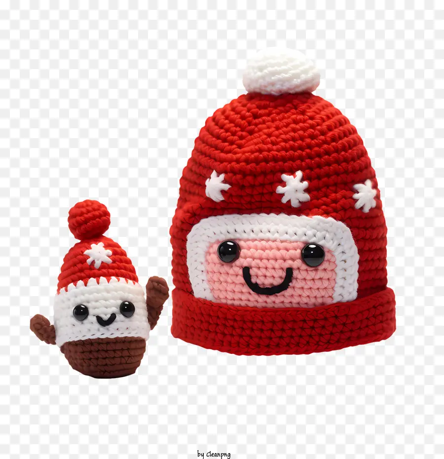 Muñeca Navideña，Gorro Y Juguete De Crochet PNG