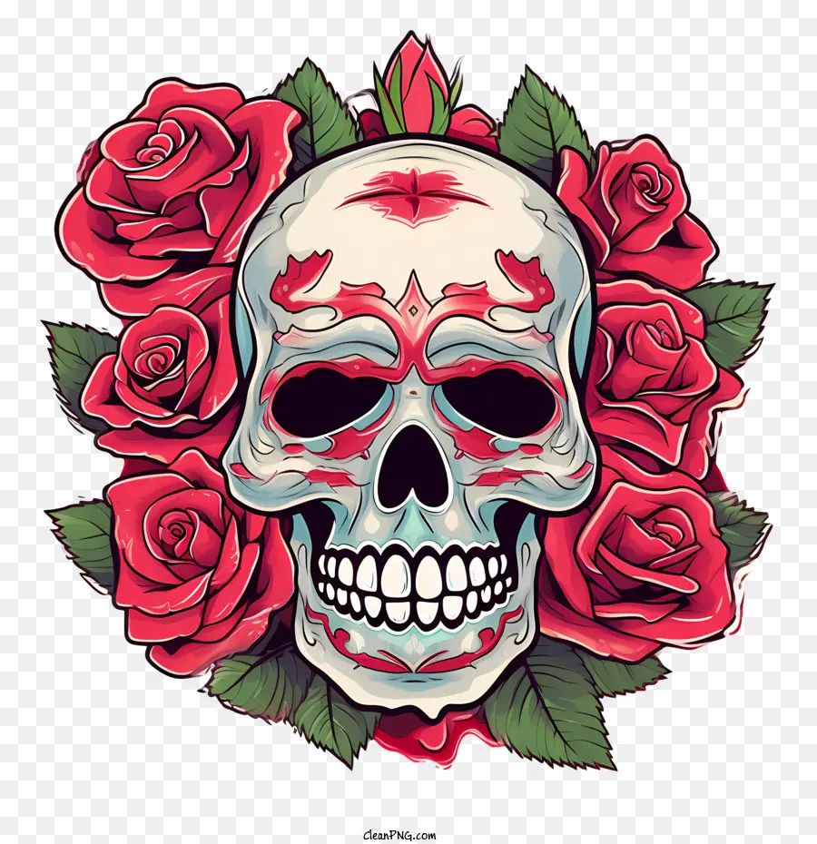 Rosa Calavera，Cráneo PNG