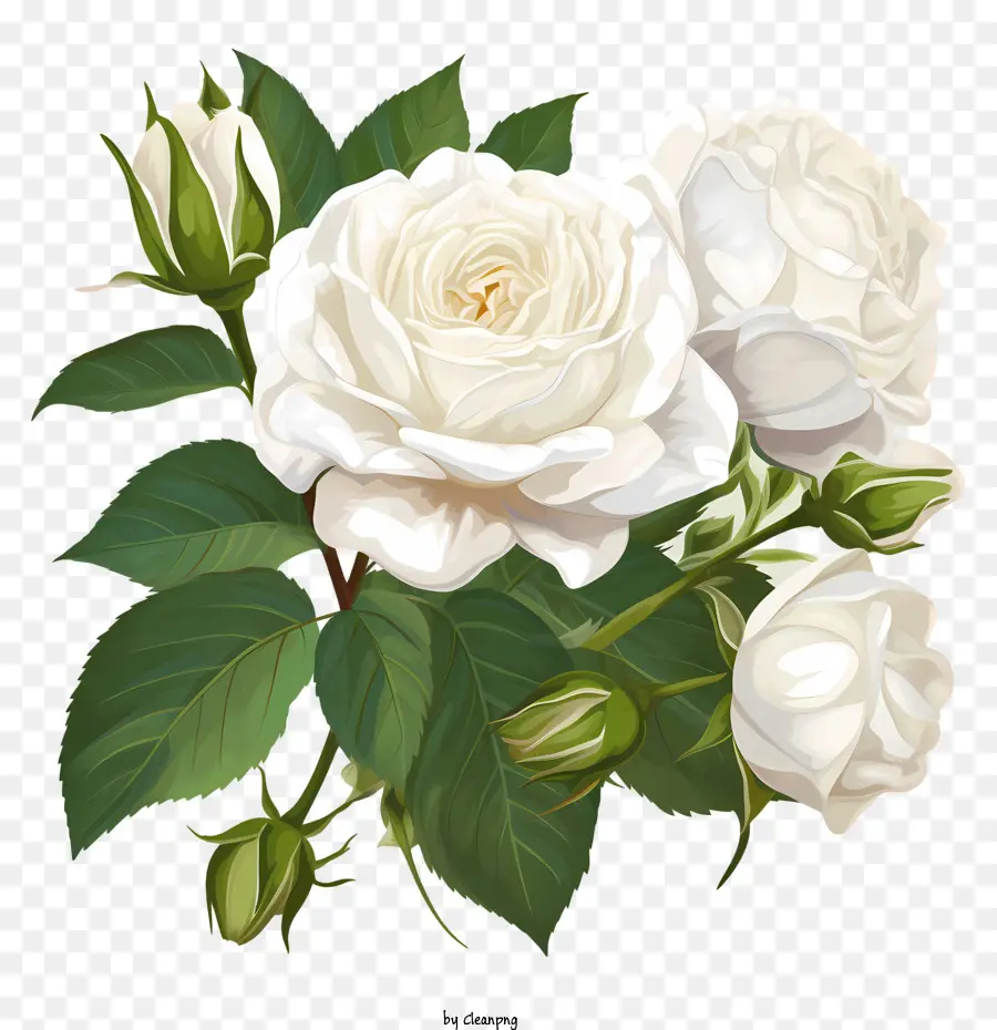 Flor De Rosa Blanca，Las Rosas PNG