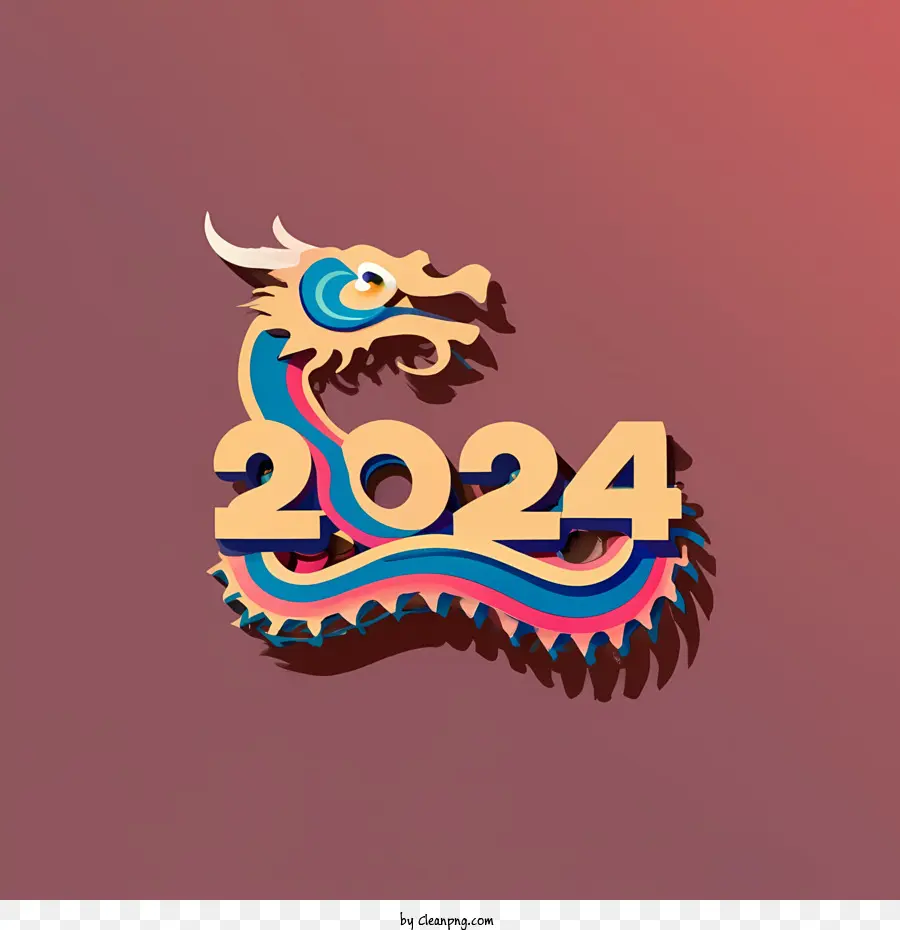 2024 Feliz Año Nuevo，Dragón 2024 PNG