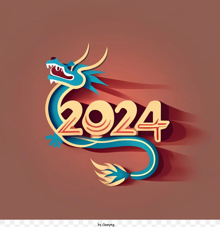 2024 Feliz Año Nuevo，Dragón PNG