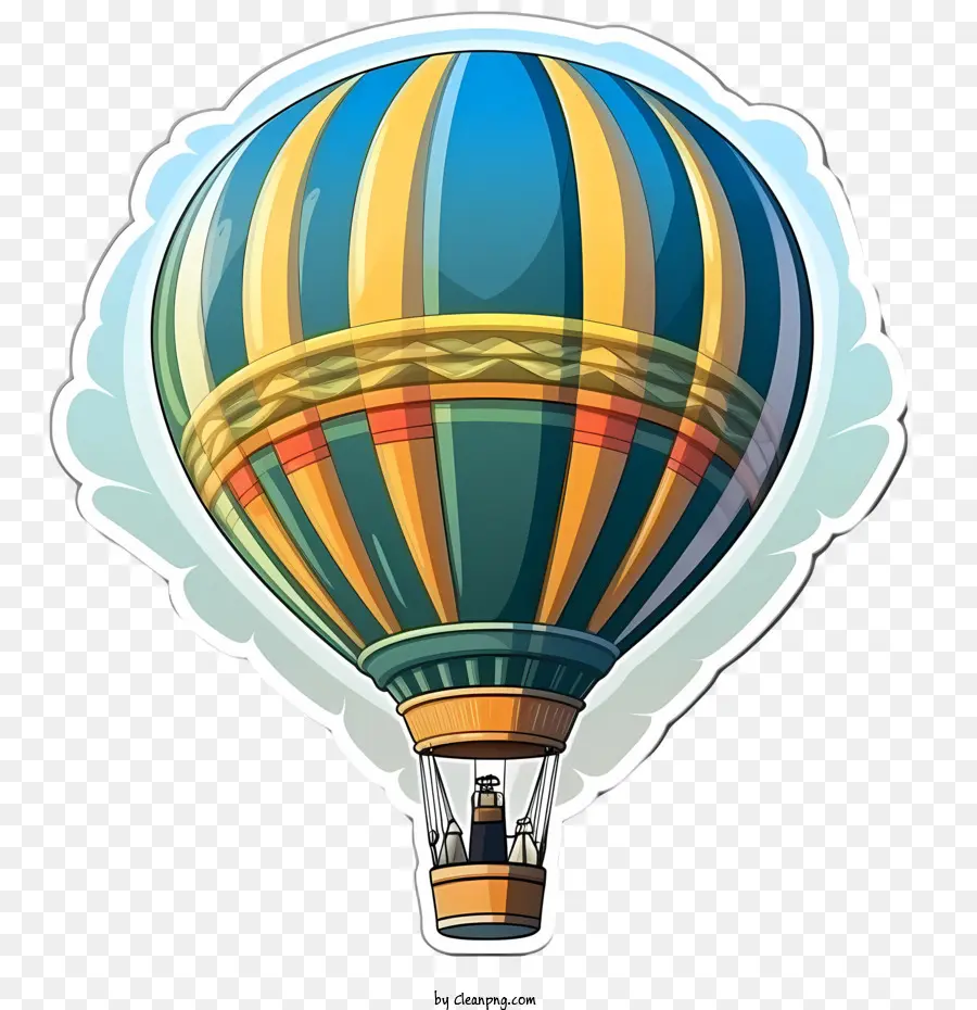 Globo De Aire Caliente，Cielo Azul PNG