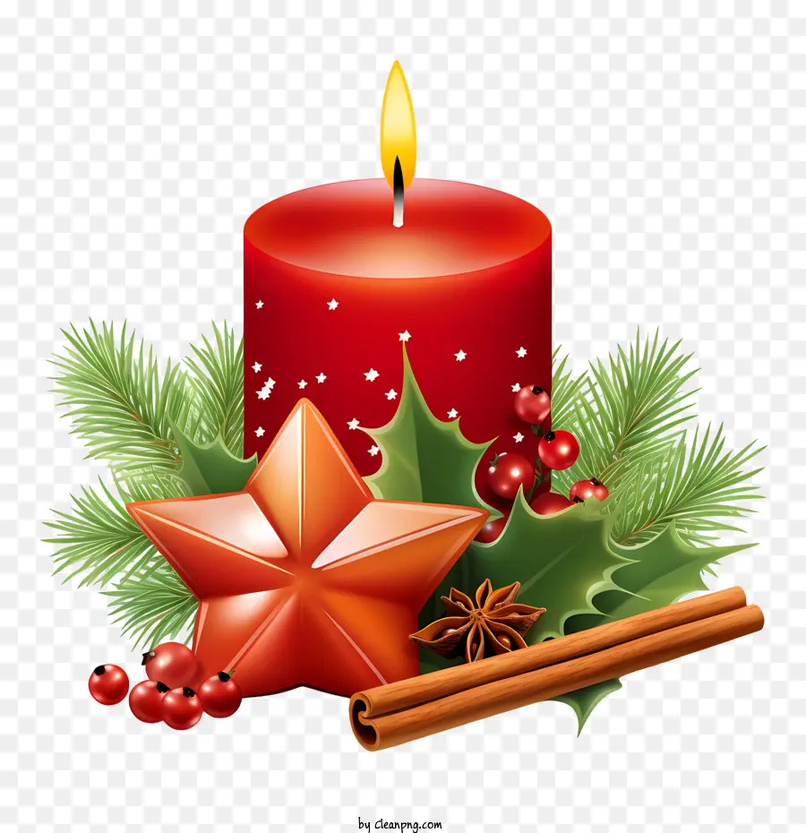 Vela De Navidad，Vela Roja PNG