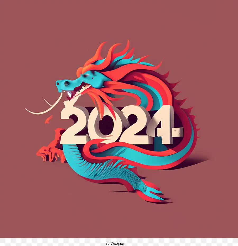 2024 Feliz Año Nuevo，Dragón 2024 PNG