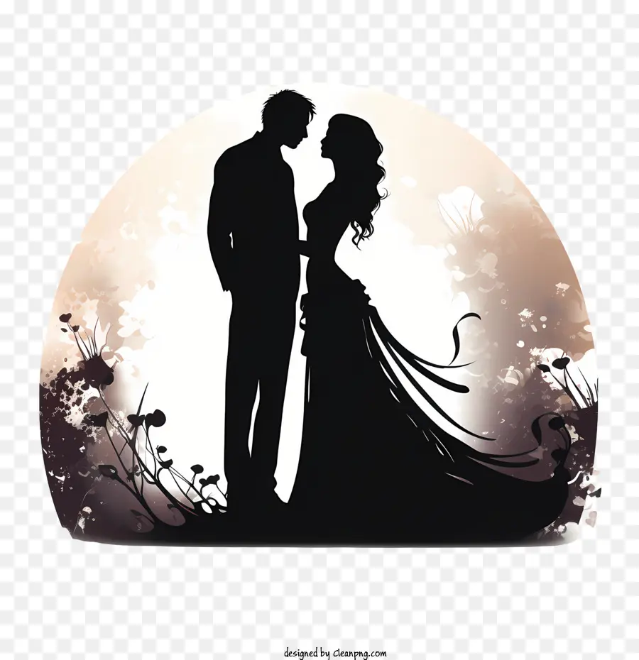 Pareja De Novios Silueta，La Boda PNG