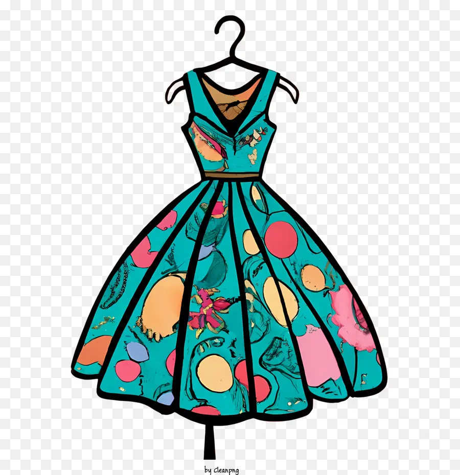 Vestido De Dibujos Animados，Vestido Estampado PNG