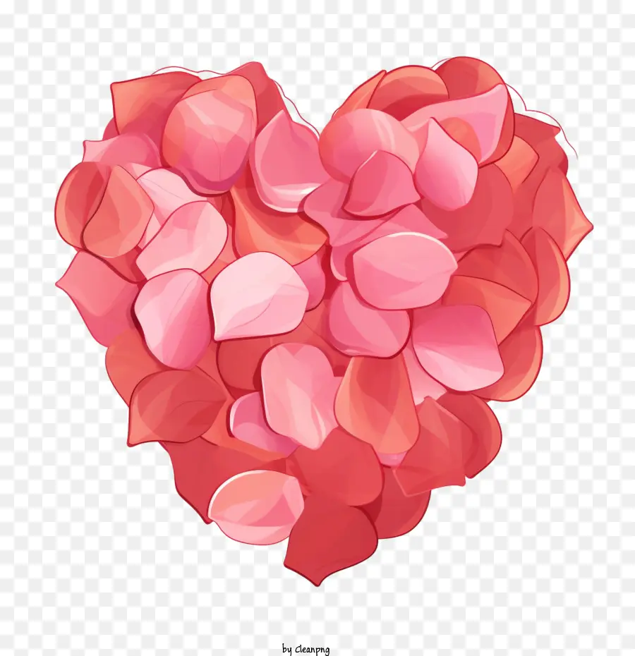 Rose Petals Heart，Corazón PNG