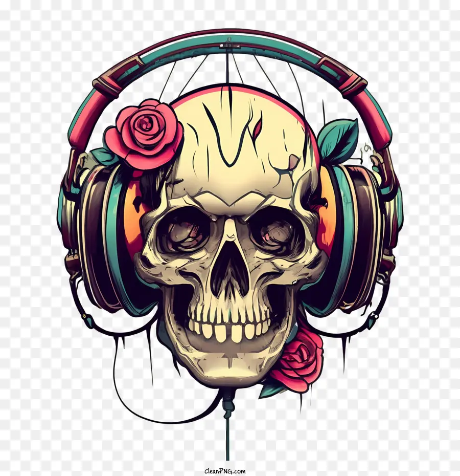 Calavera Con Auriculares，Música PNG