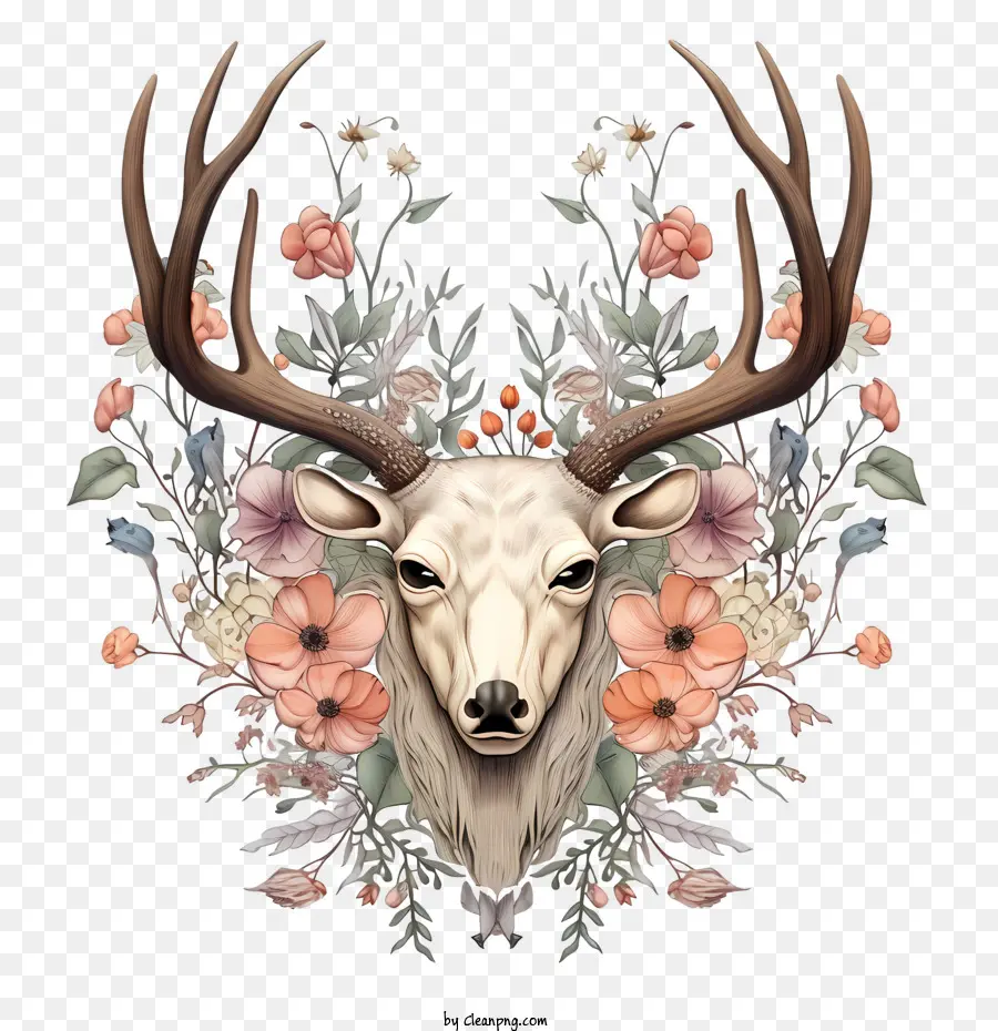 Las Astas Y Flores，El Venado Blanco PNG