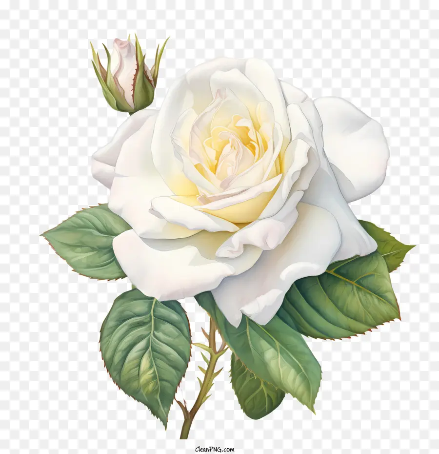 Flor Rosa Blanca，Rosa Blanca PNG